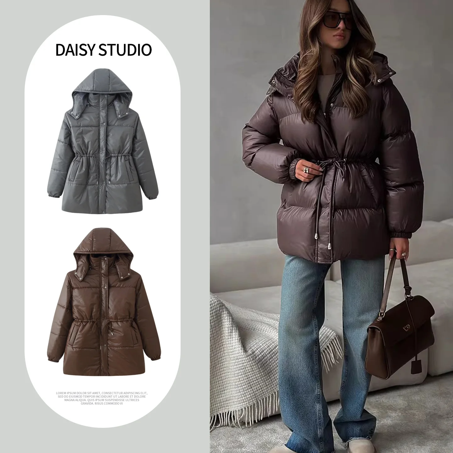 Spring New Arrival Women's Loose Fit Long Sve Hooded Zipper Closure Warm Cotton Jaet Coat Straight Cut Regular Sve
Spring New Arrival Women's Loose Fit Long Sve Hooded Zipper Closure Warm Cotton Jaet Coat Straight Cut Regular Sve