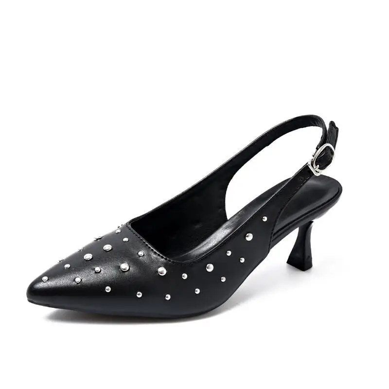 Women's Sandals Summer New Pointed Head Shallow Mouth Rivets with A Word Anti-slip Wear-resistant High Heels
Women's Sandals Summer New Pointed Head Shallow Mouth Rivets with A Word Anti-slip Wear-resistant High Heels