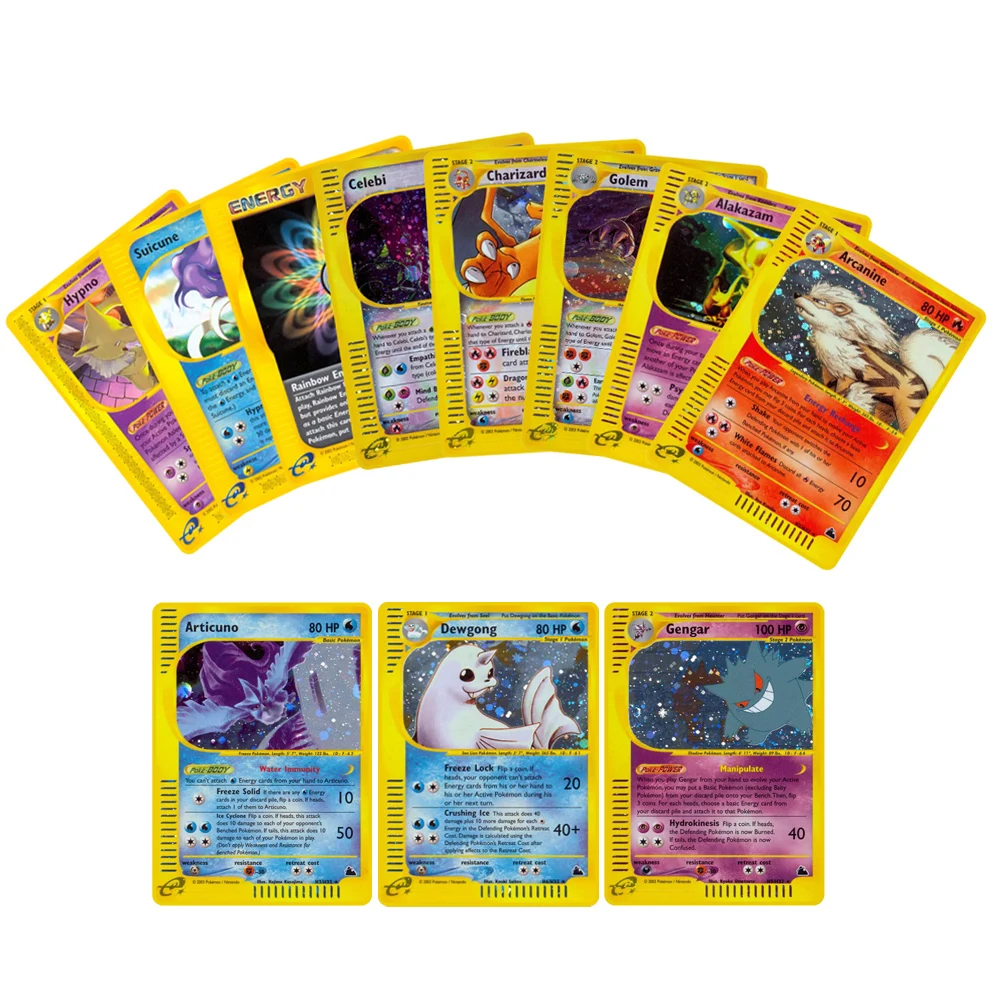 PKM Holographic PROXY Cards E-Card Series Celebi Charizard Ho-oh Alakazam PTCG Game Collection Cards Game Toys
PKM Holographic PROXY Cards E-Card Series Celebi Charizard Ho-oh Alakazam PTCG Game Collection Cards Game Toys