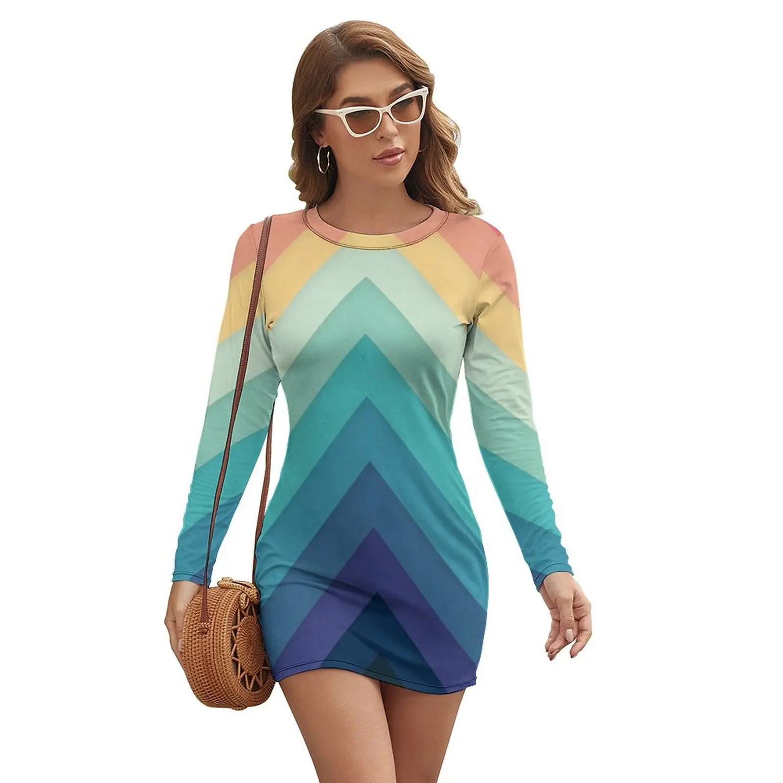 Retro Chevrons 002 Long-sleeved Dress chic and elegant woman dress Party dresses for women Women's evening dress
Retro Chevrons 002 Long-sleeved Dress chic and elegant woman dress Party dresses for women Women's evening dress