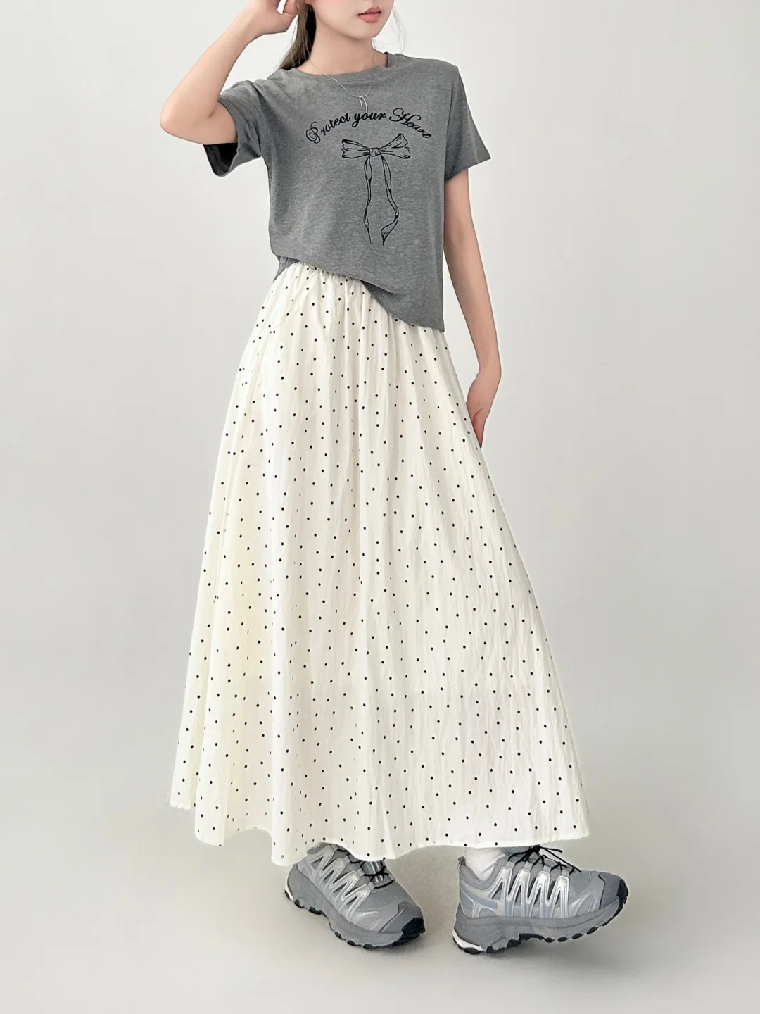 Summer plus Size Polka Dot Half Skirt Women's Long Dress Slimming A-Line Skirt High Waist Elastic Loose Fit Casual Wear
Summer plus Size Polka Dot Half Skirt Women's Long Dress Slimming A-Line Skirt High Waist Elastic Loose Fit Casual Wear