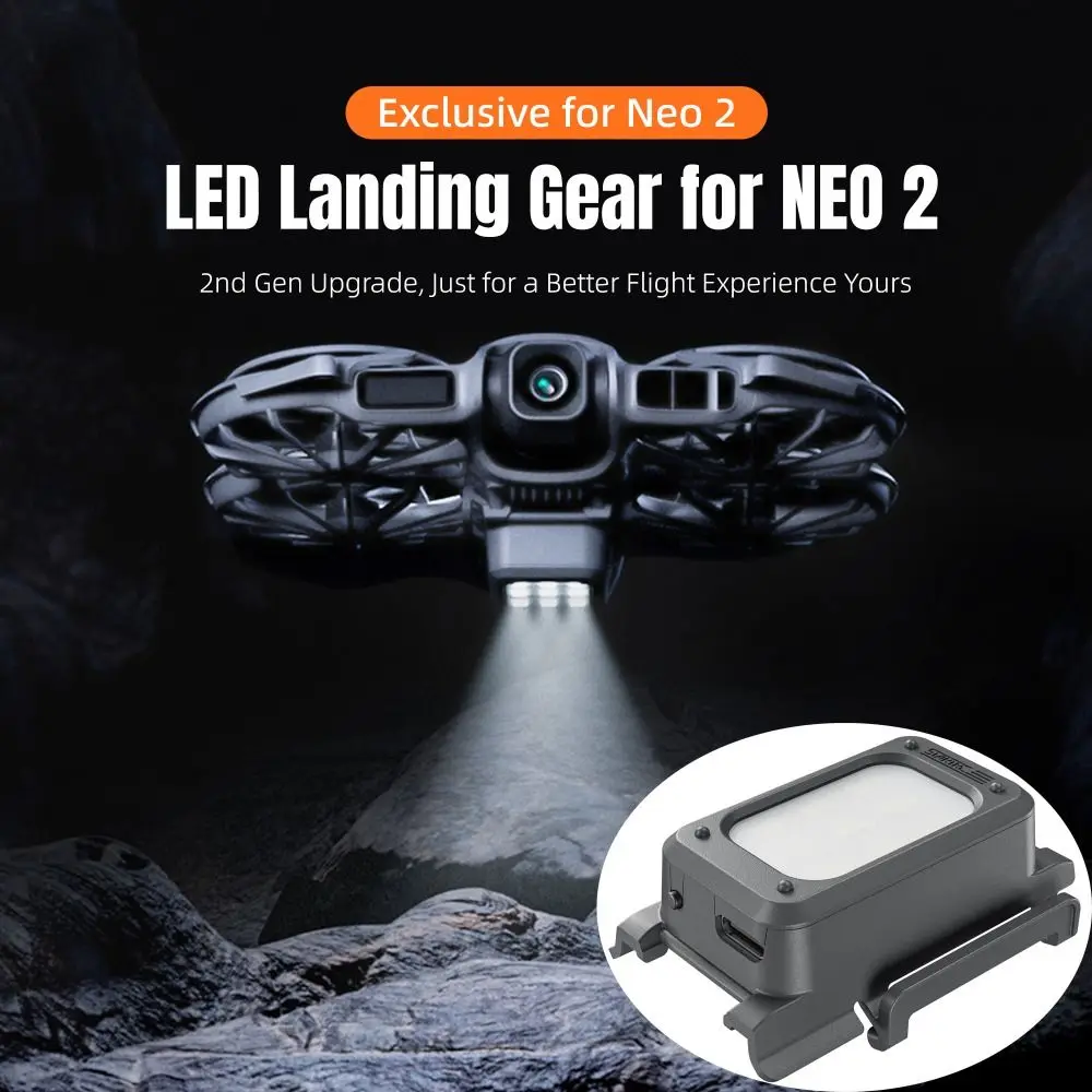 2-IN-1 LED Landing Gear Rechargeable with Flash LED Night Flight Light Lightweight Luminous Landing Gear for DJI NEO 2
2-IN-1 LED Landing Gear Rechargeable with Flash LED Night Flight Light Lightweight Luminous Landing Gear for DJI NEO 2