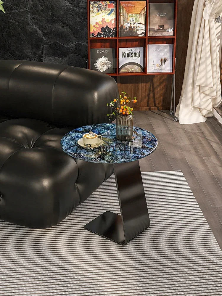 Italian Minimalist Luxury Stone Sofa Side Table Advanced Super Crystal Stone round Table Movable
Italian Minimalist Luxury Stone Sofa Side Table Advanced Super Crystal Stone round Table Movable