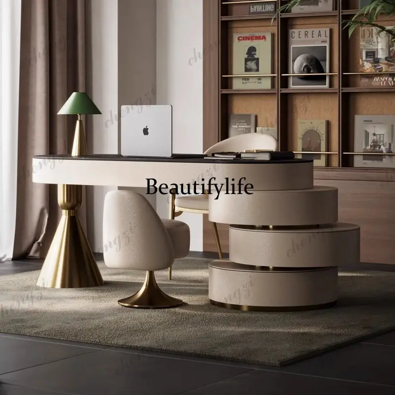 Italian light luxury minimalist desk small apartment home study desk, bedroom high-end rock slab computer desk
Italian light luxury minimalist desk small apartment home study desk, bedroom high-end rock slab computer desk