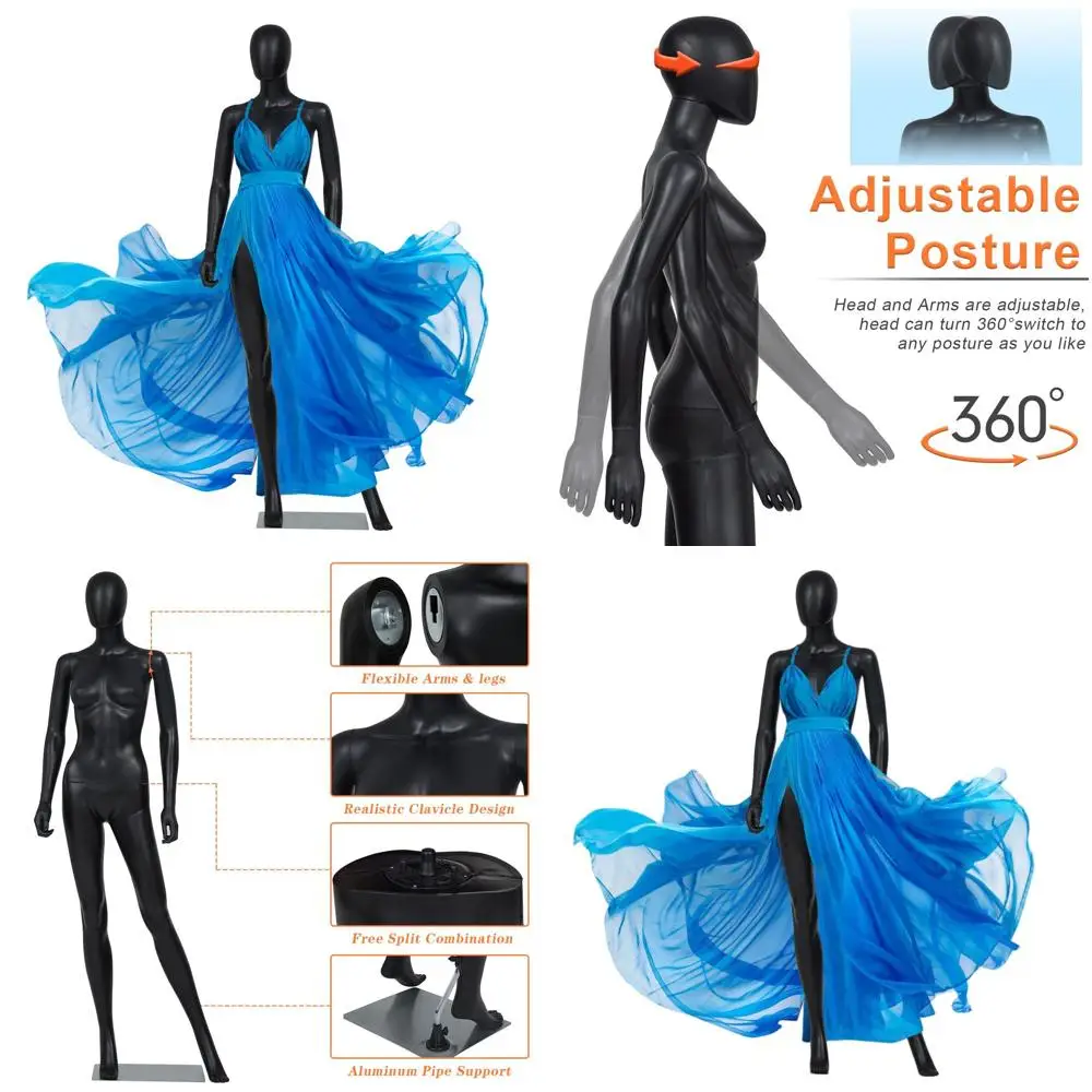 Full Body Mannequin for Retail & Bridal Displays, Ideal for Clothing Shops, Halloween, and Cosplay, Black
Full Body Mannequin for Retail & Bridal Displays, Ideal for Clothing Shops, Halloween, and Cosplay, Black