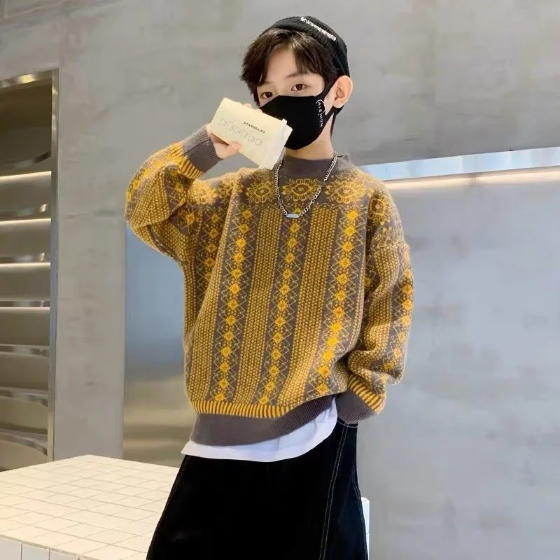 Boys Sweater Wool Coat Kids Tops Knitting 2024 Yellow Spring Autumn Plus Thicken Cottons Pullover Teenagers Children's Clothing
Boys Sweater Wool Coat Kids Tops Knitting 2024 Yellow Spring Autumn Plus Thicken Cottons Pullover Teenagers Children's Clothing