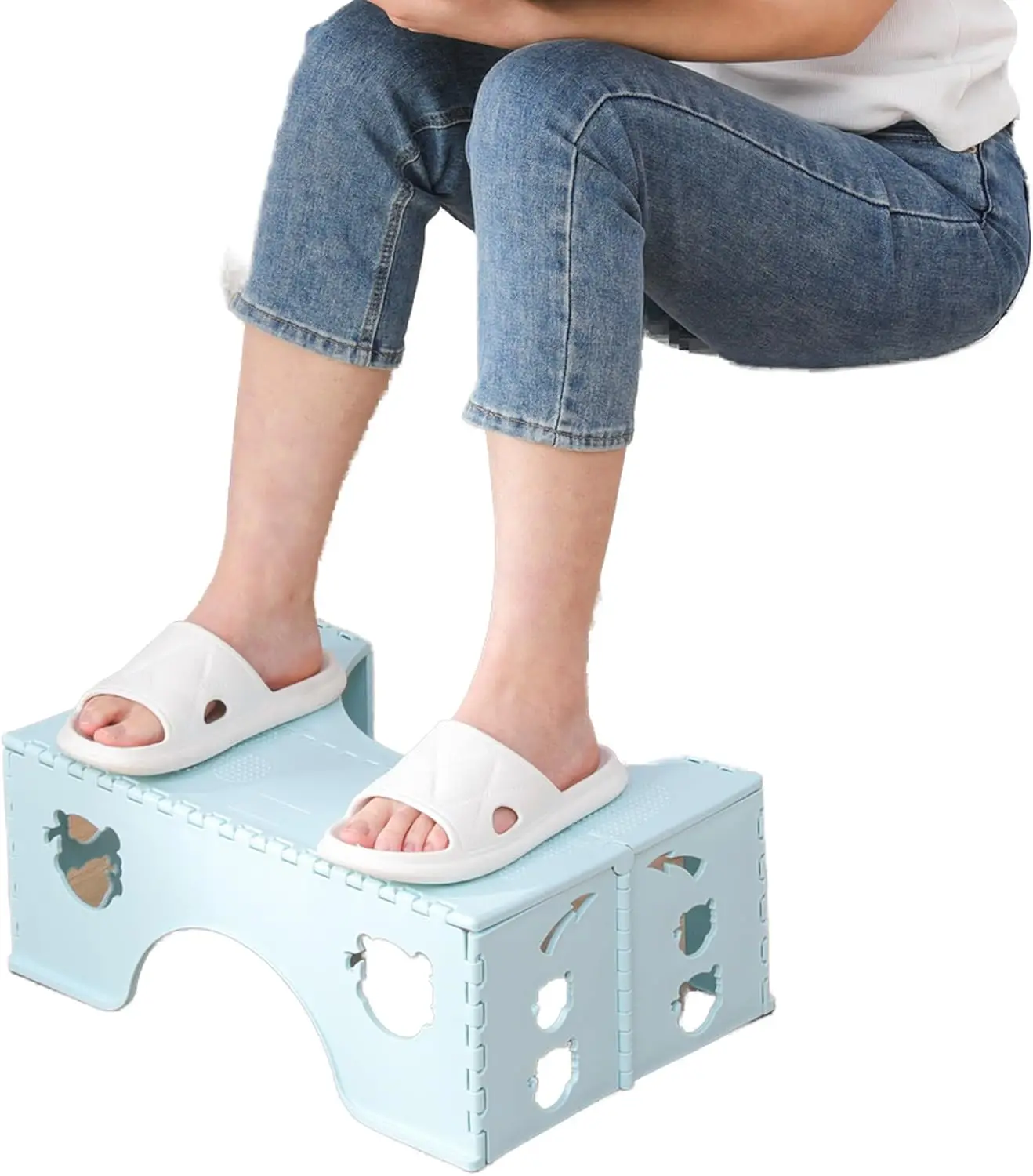 7inches Foldable Toilet Stool (Blue), Healthy Bathroom Squatting Posture Poop Stool with Anti-Slip Feet, A Good Helper to Effective Relief of Constipation, Easy to Storage Toilet Squat Stool
7inches Foldable Toilet Stool (Blue), Healthy Bathroom Squatting Posture Poop Stool with Anti-Slip Feet, A Good Helper to Effective Relief of Constipation, Easy to Storage Toilet Squat Stool