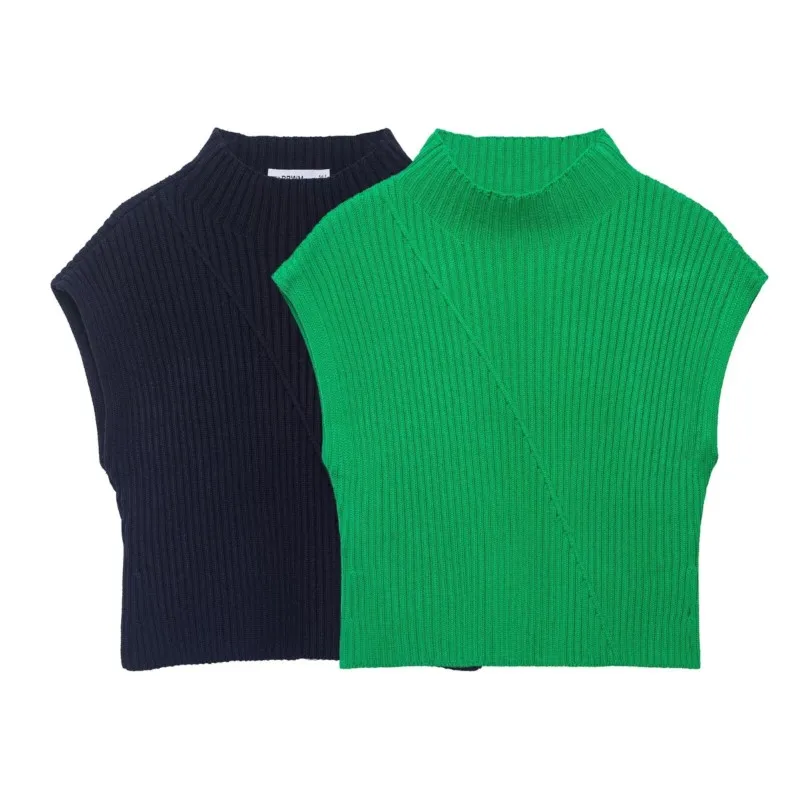 Женский трикотажный жилет в рубчик, весенний повседневный свитер без рукавов с высоким воротом, простой женский уличный жилет, вязаная одежда
Женский трикотажный жилет в рубчик, весенний повседневный свитер без рукавов с высоким воротом, простой женский уличный жилет, вязаная одежда