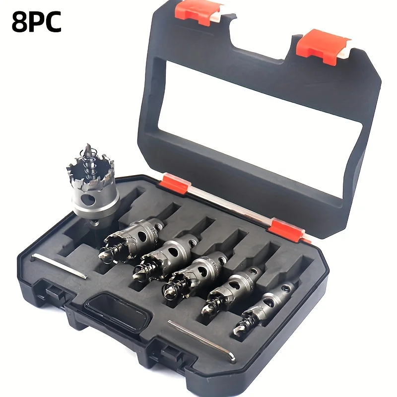 8PC:16-35mmAlloy Hole Saw Stainless Steel Hole Drill Metal Plate Drilling Bit Iron Plate Reamer
8PC:16-35mmAlloy Hole Saw Stainless Steel Hole Drill Metal Plate Drilling Bit Iron Plate Reamer