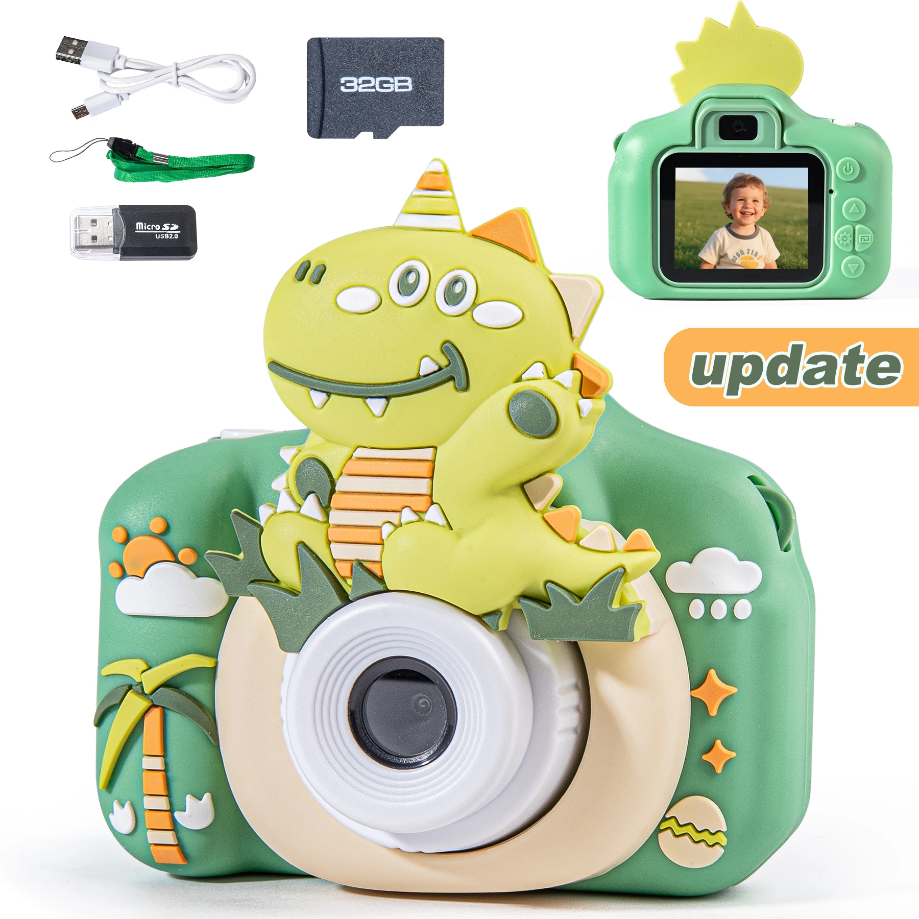 Upgrade Kids Selfie Camera, HD Children Video Camcorder Camera with Cartoon Soft Cover, Ideal Festival Gifts with 32GB SD Card
Upgrade Kids Selfie Camera, HD Children Video Camcorder Camera with Cartoon Soft Cover, Ideal Festival Gifts with 32GB SD Card
