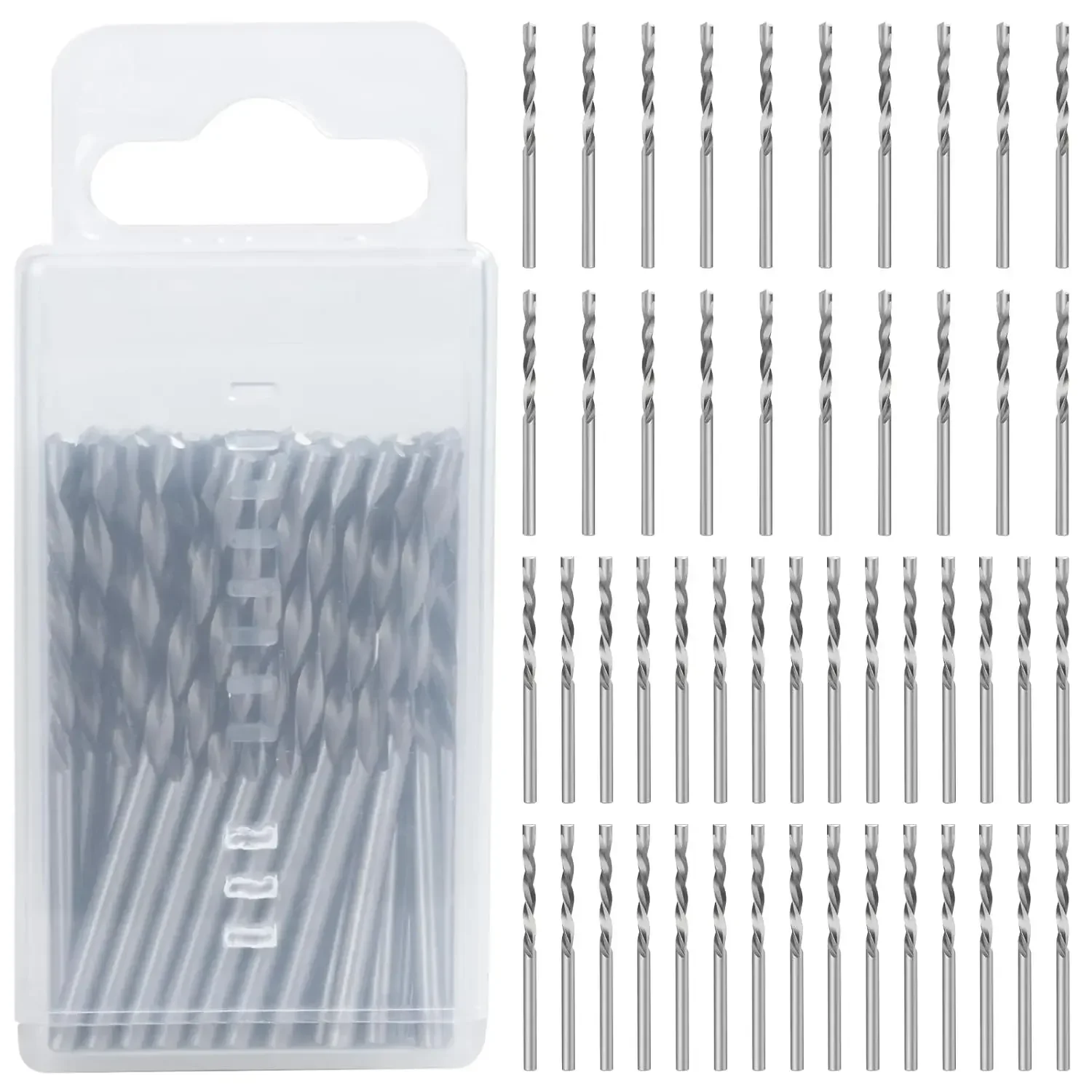 20 Pcs Drywall Bit 1/8 Inch and 30 Pcs Cutting Bits for Wood, M2 High Speed Steel Guide Point Drill Bit Set, Silver
20 Pcs Drywall Bit 1/8 Inch and 30 Pcs Cutting Bits for Wood, M2 High Speed Steel Guide Point Drill Bit Set, Silver