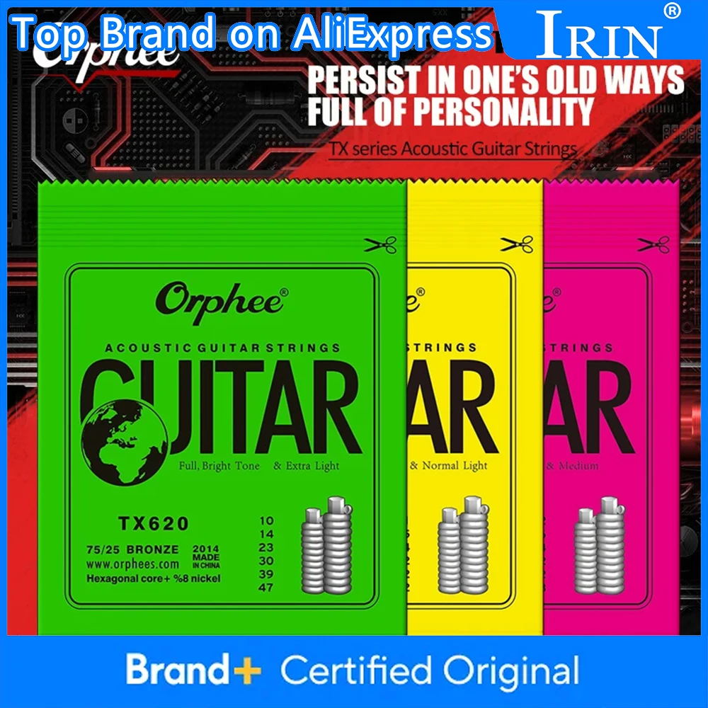 Orphee Acoustic Guitar String 6Pcs/Set Hexagonal Core Full Bright Tone Folk Guitar String TX620 TX630 TX640 Guitar Mini Parts
Orphee Acoustic Guitar String 6Pcs/Set Hexagonal Core Full Bright Tone Folk Guitar String TX620 TX630 TX640 Guitar Mini Parts