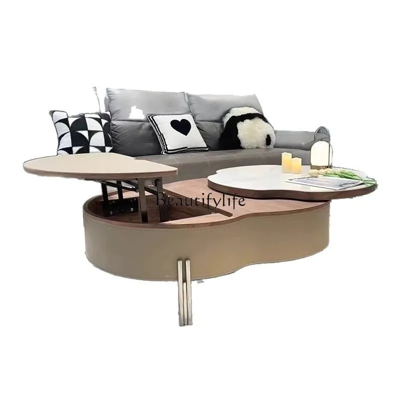 Microcrystalline stone saddle leather coffee table living room lifting rotating coffee table
Microcrystalline stone saddle leather coffee table living room lifting rotating coffee table