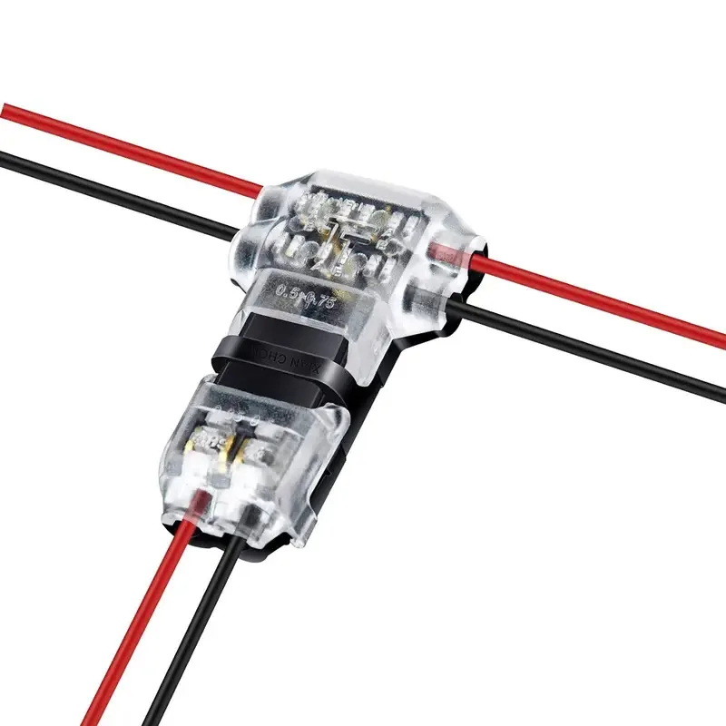 10pcs 2-Pin 3-Way Low Voltage Universal Compact T Tap Wire Connectors - 20-24AWG Electrical Terminals for Quick Connections
10pcs 2-Pin 3-Way Low Voltage Universal Compact T Tap Wire Connectors - 20-24AWG Electrical Terminals for Quick Connections