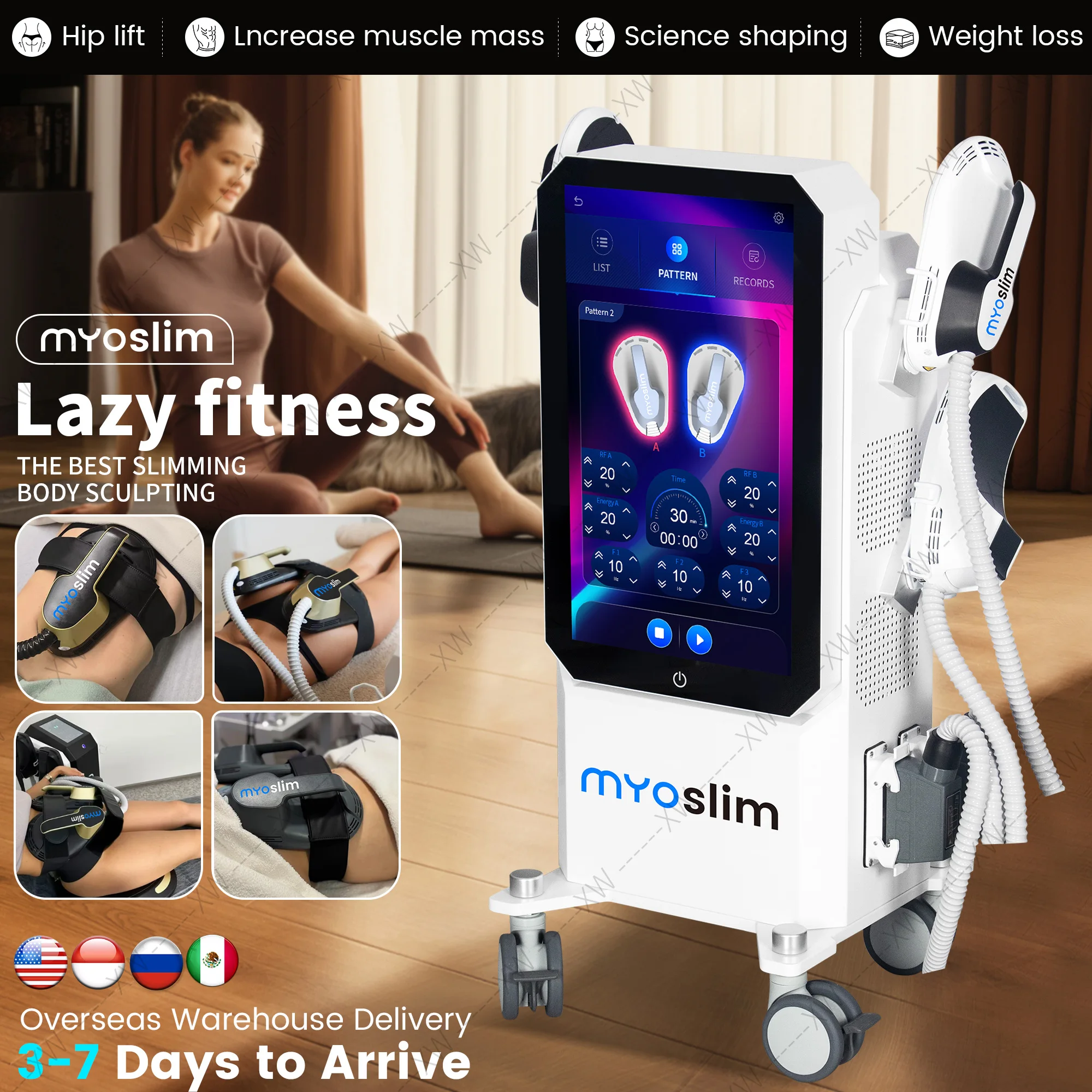 Myoslim pro MAX 15 Tesla High-Intensity Pulsed Electromagnetic Muscle Trainer for Body Shaping Weight Loss RF Hl-EMT Muscle Trai
Myoslim pro MAX 15 Tesla High-Intensity Pulsed Electromagnetic Muscle Trainer for Body Shaping Weight Loss RF Hl-EMT Muscle Trai