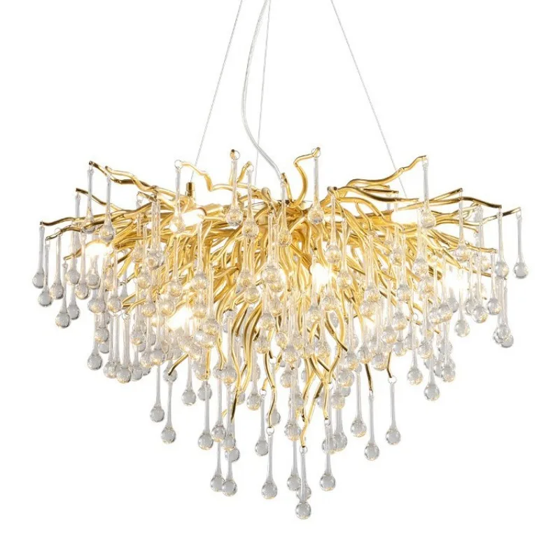 Water drop branch postmodern, French light luxury new model, main lamp, crystal lamp
Water drop branch postmodern, French light luxury new model, main lamp, crystal lamp