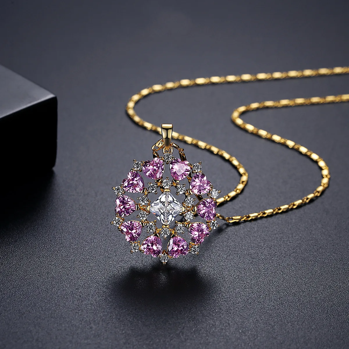 Pink zircon pendant, 925 silver, trendy fashion, elegant women, flower zircon necklace, necklace, wedding party birthday gift
Pink zircon pendant, 925 silver, trendy fashion, elegant women, flower zircon necklace, necklace, wedding party birthday gift