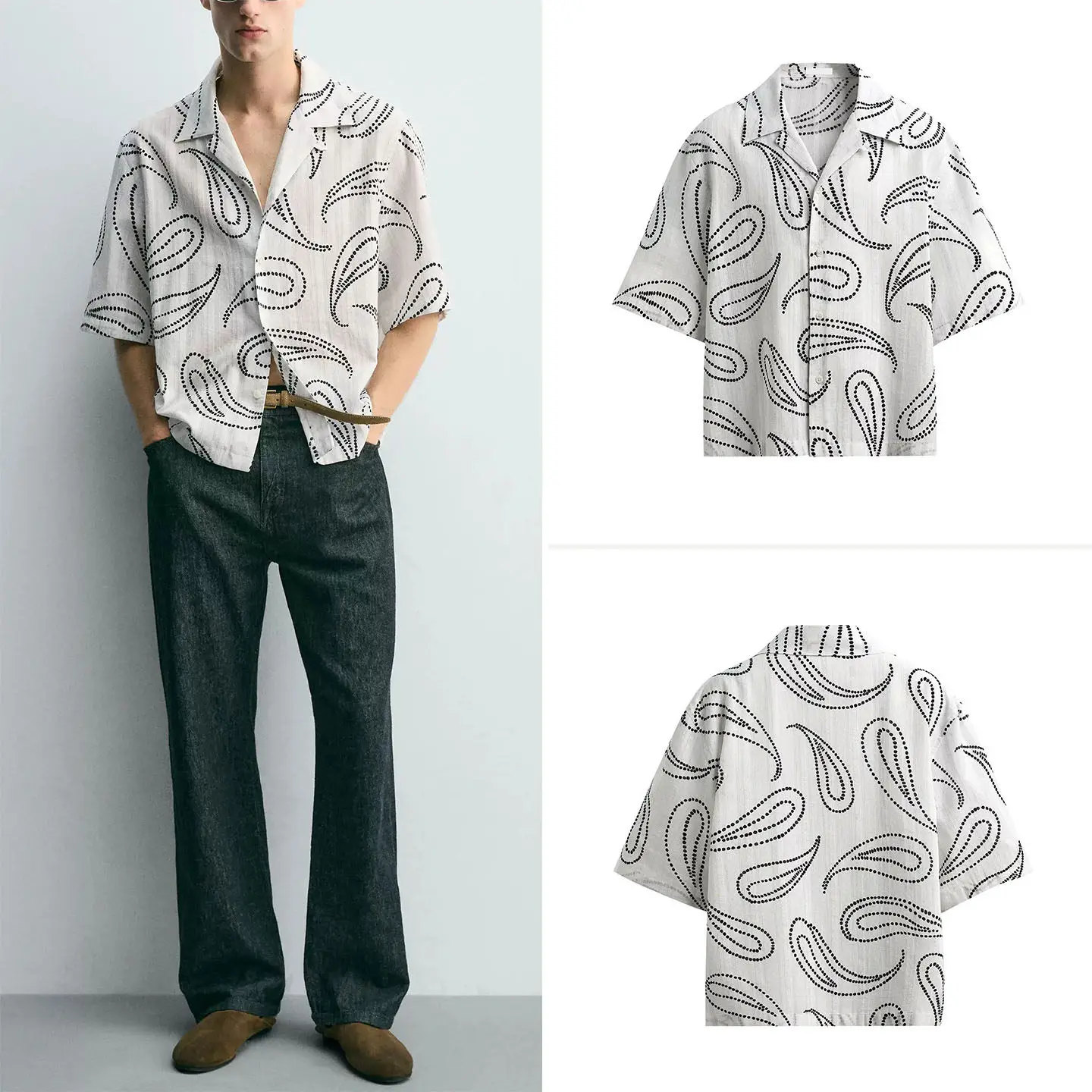 Men's Summer Fashion Lightweight Paisley Print Embroidery Shirt Loose Fit Casual Style Short Sleeve Button up Chinese Brand
Men's Summer Fashion Lightweight Paisley Print Embroidery Shirt Loose Fit Casual Style Short Sleeve Button up Chinese Brand