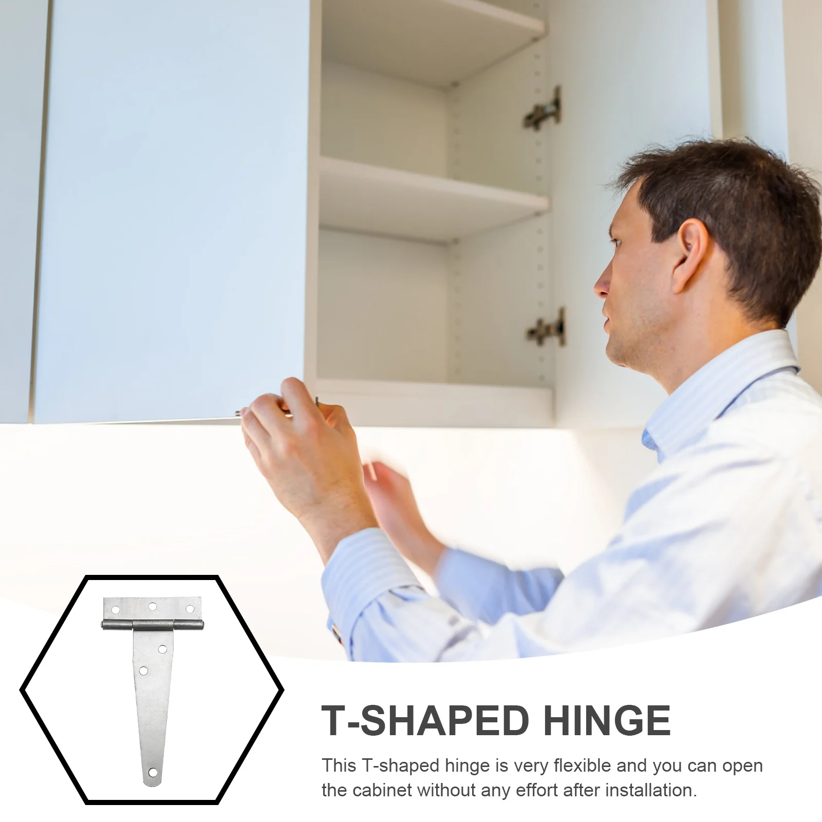 6 Pcs T Shaped Hinge Replacement Accessory Reliable Cabinet Part Furniture Door Silver
6 Pcs T Shaped Hinge Replacement Accessory Reliable Cabinet Part Furniture Door Silver