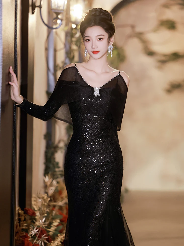 Ele Long Sve Evening Gown Fi Tail Sle for High School Girls Adult Ceremony Par Dr Luxury Faionable
Ele Long Sve Evening Gown Fi Tail Sle for High School Girls Adult Ceremony Par Dr Luxury Faionable
