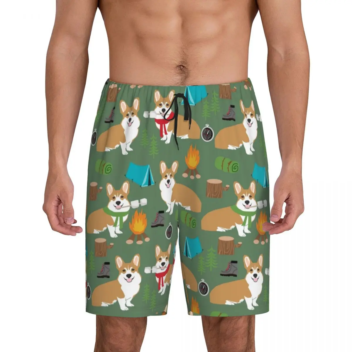 Custom Corgi Camping Dog Pajama Shorts Sleepwear for Men Elastic Waistband Sleep Lounge Short Pjs with Pockets
Custom Corgi Camping Dog Pajama Shorts Sleepwear for Men Elastic Waistband Sleep Lounge Short Pjs with Pockets