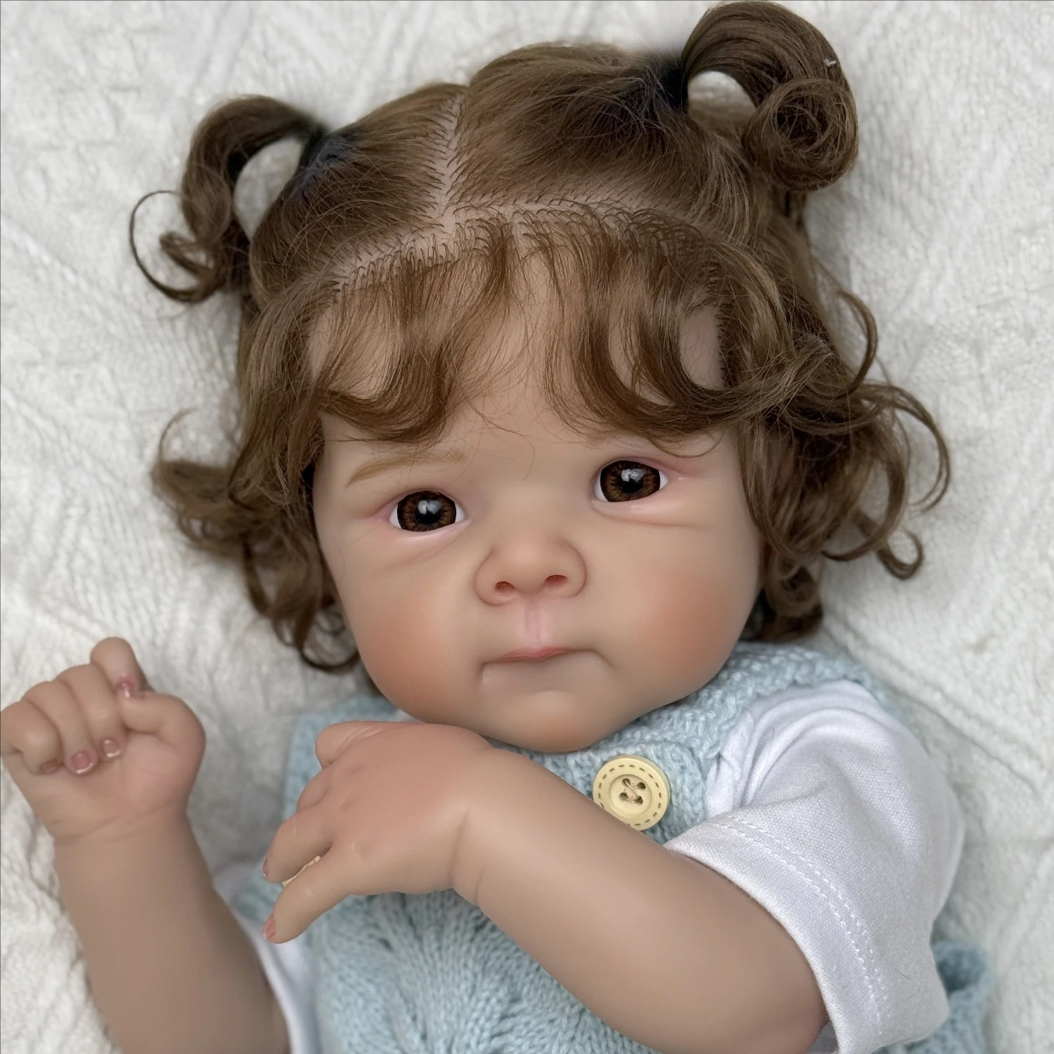 BZDOLL 19inch 48CM Reborn Doll, Vinyl Limbs Cloth Body, Curly Brown Hair Handmade Toy, Birthday & Play House Gift for Kids
BZDOLL 19inch 48CM Reborn Doll, Vinyl Limbs Cloth Body, Curly Brown Hair Handmade Toy, Birthday & Play House Gift for Kids