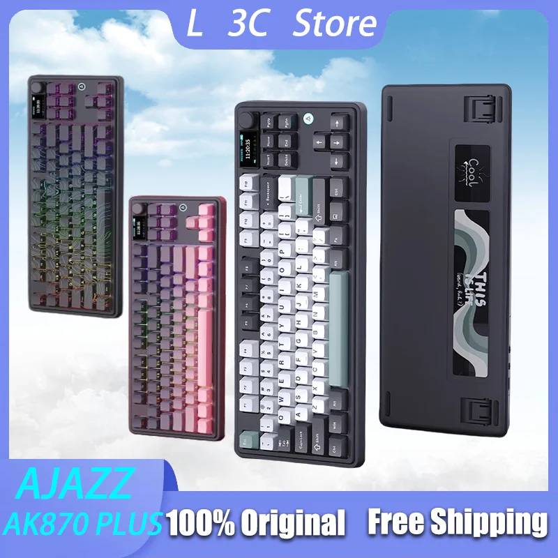 AJAZZ AK870 PLUS Tri-mode Mechanical Keyboard TFT Color Screen 8000mAh Battery RGB Gaming Keyboard Customized PC Accessories
AJAZZ AK870 PLUS Tri-mode Mechanical Keyboard TFT Color Screen 8000mAh Battery RGB Gaming Keyboard Customized PC Accessories