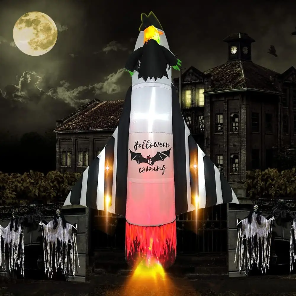 Halloween inflatable rocket outdoor decoration 8-foot inflatable witch riding flower branch with inflatable holiday party indoor
Halloween inflatable rocket outdoor decoration 8-foot inflatable witch riding flower branch with inflatable holiday party indoor