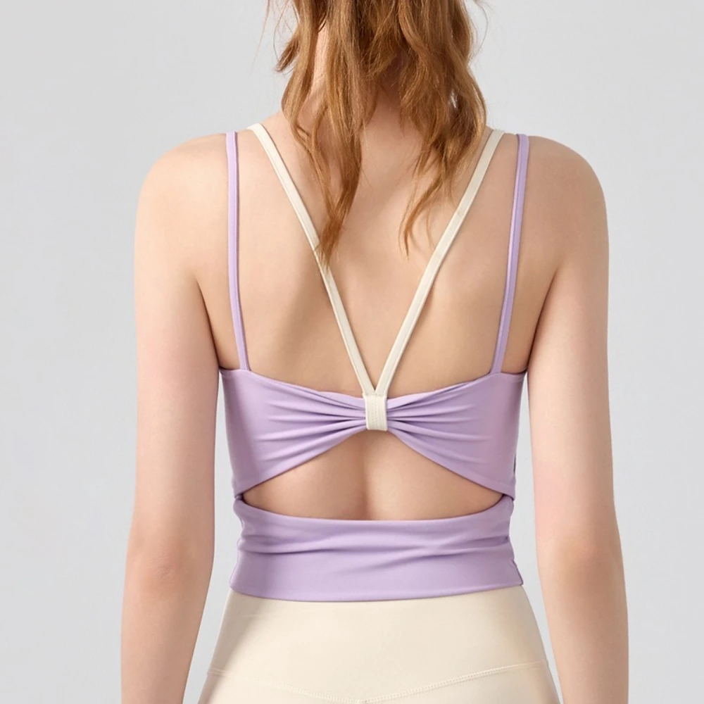 MIML Ladies Yoga Tank Top with Chest Pad High-Intensity Pilates Training Shirt Color Block Shockproof Sports Bra for Women
MIML Ladies Yoga Tank Top with Chest Pad High-Intensity Pilates Training Shirt Color Block Shockproof Sports Bra for Women