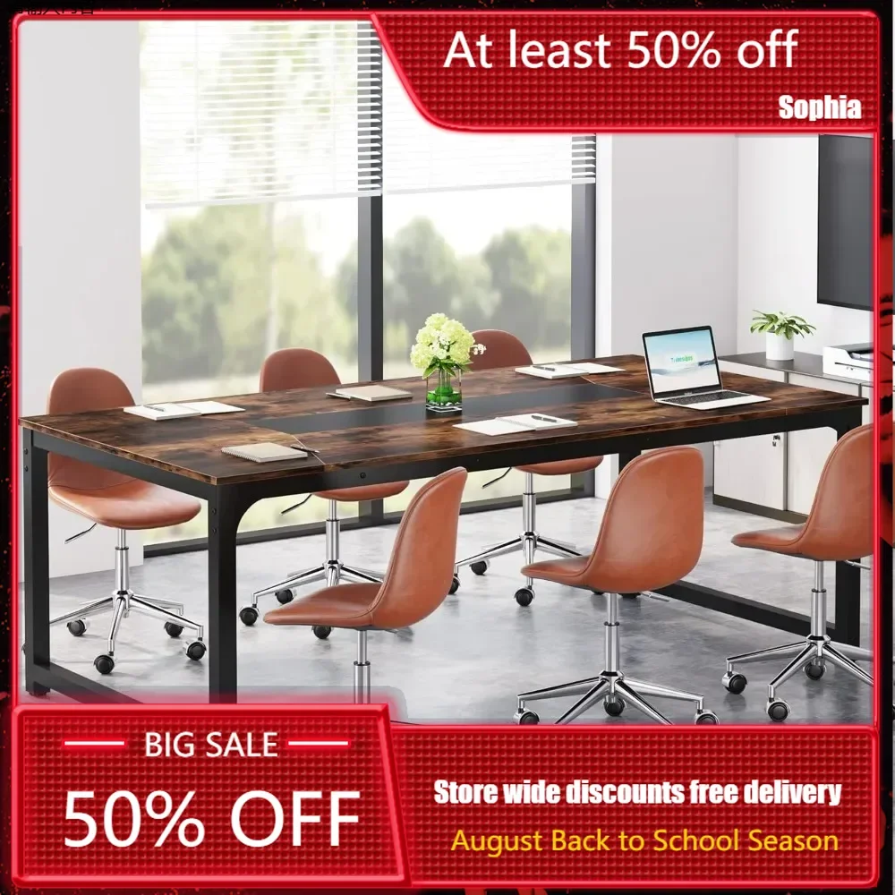 Conference Table, Meeting Seminar Table Rectangular Meeting Room Table, 78.7L X 39.4W X 30.3H, Rustic Brown/Black
Conference Table, Meeting Seminar Table Rectangular Meeting Room Table, 78.7L X 39.4W X 30.3H, Rustic Brown/Black