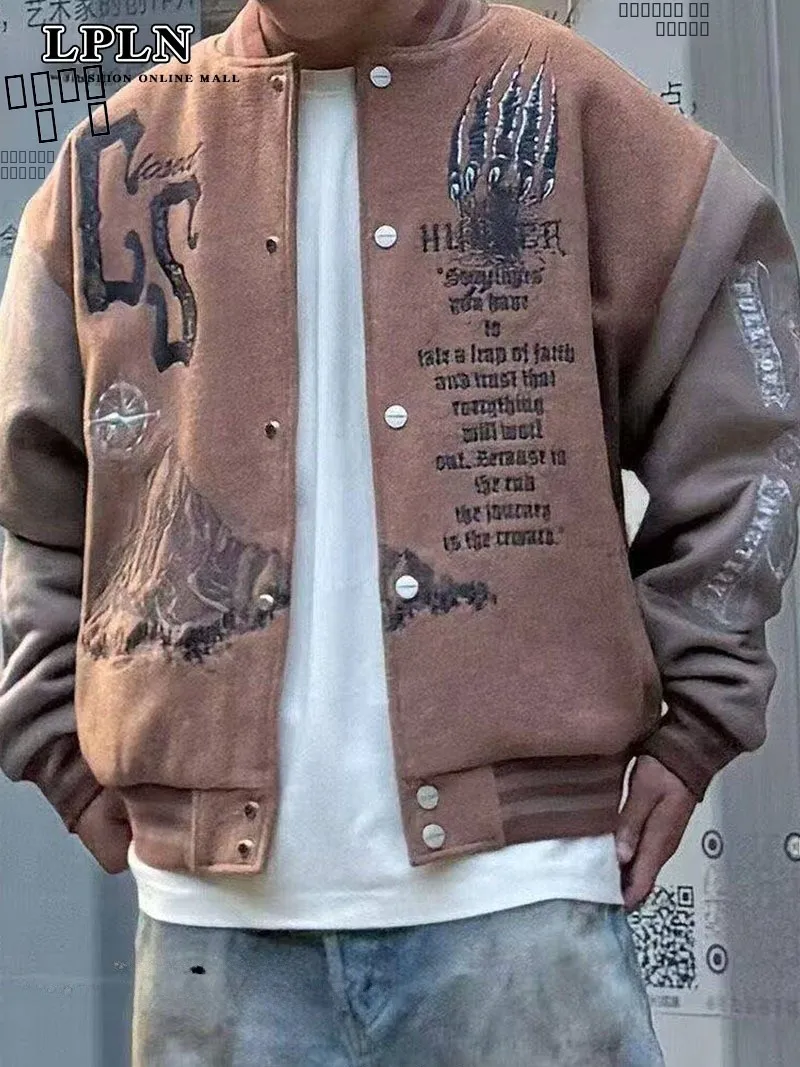Мужская бейсбольная куртка LPLN в американском стиле с вышивкой, свободного кроя, повседневная, утепленная, осенне-зимняя, модная верхняя одежда
Мужская бейсбольная куртка LPLN в американском стиле с вышивкой, свободного кроя, повседневная, утепленная, осенне-зимняя, модная верхняя одежда
