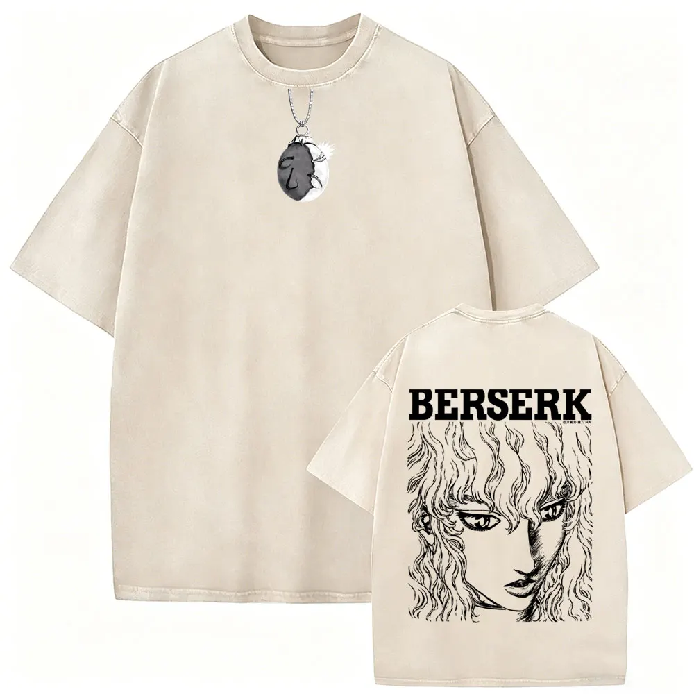 Washed Vintage Anime Berserk Griffith T-shirt Retro Manga Skull Knight Gatsu Zodd Guts T Shirts Men Fashion Oversized T-shirts
Washed Vintage Anime Berserk Griffith T-shirt Retro Manga Skull Knight Gatsu Zodd Guts T Shirts Men Fashion Oversized T-shirts