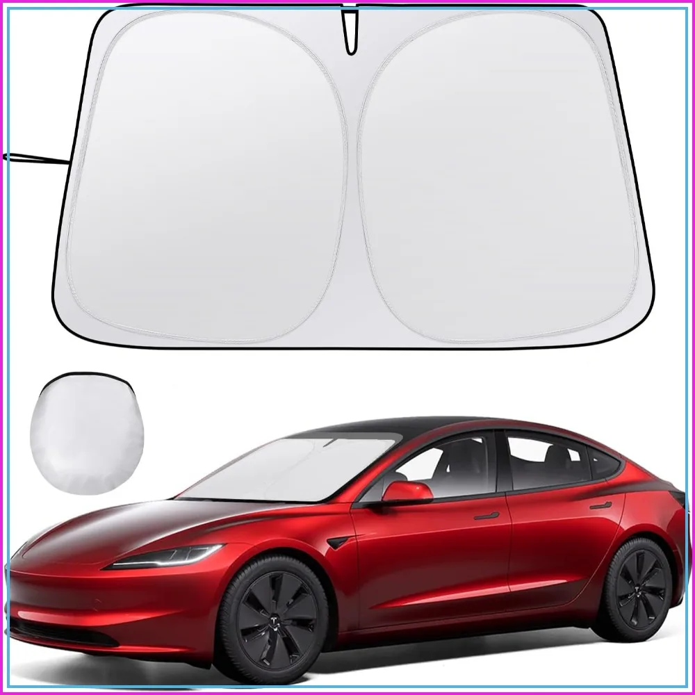 Folding Front Window Sunshade for Tesla Model Y/3 2016-2026, UV Protection Fabric with Storage Bag
Folding Front Window Sunshade for Tesla Model Y/3 2016-2026, UV Protection Fabric with Storage Bag