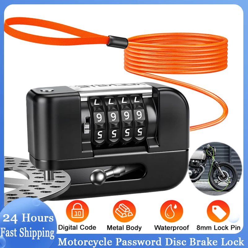 Motorcycle Disc Brake Lock Security Moto Wheel Disk Padlock IP65 Waterproof Aluminum Alloy Metal Scooter Bicycle Anti-theft Lock
Motorcycle Disc Brake Lock Security Moto Wheel Disk Padlock IP65 Waterproof Aluminum Alloy Metal Scooter Bicycle Anti-theft Lock