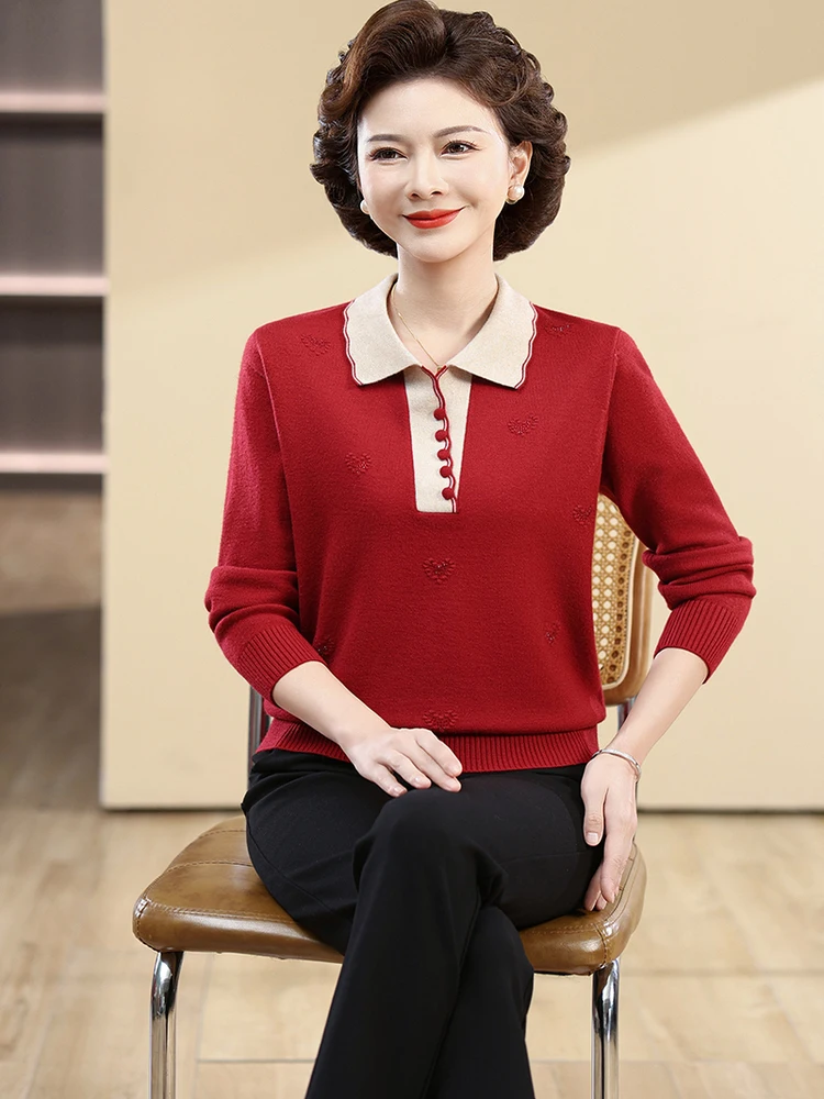 Faionable вязаный топ для мамы Long Sve с вышивкой, дышащий топ свободного покроя для среднего возраста и ...
Faionable вязаный топ для мамы Long Sve с вышивкой, дышащий топ свободного покроя для среднего возраста и ...