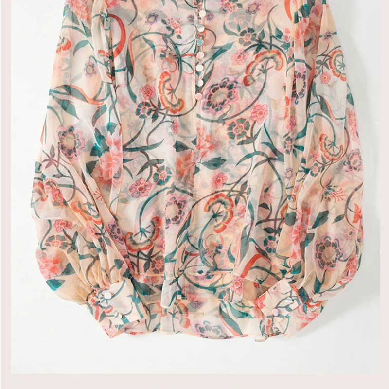 Thin Floral Loose Elegant Long Sleeve Blouse Spring Autumn Print All-match Vintage Shirt Tops Fashion Temperament Women Clothing
Thin Floral Loose Elegant Long Sleeve Blouse Spring Autumn Print All-match Vintage Shirt Tops Fashion Temperament Women Clothing