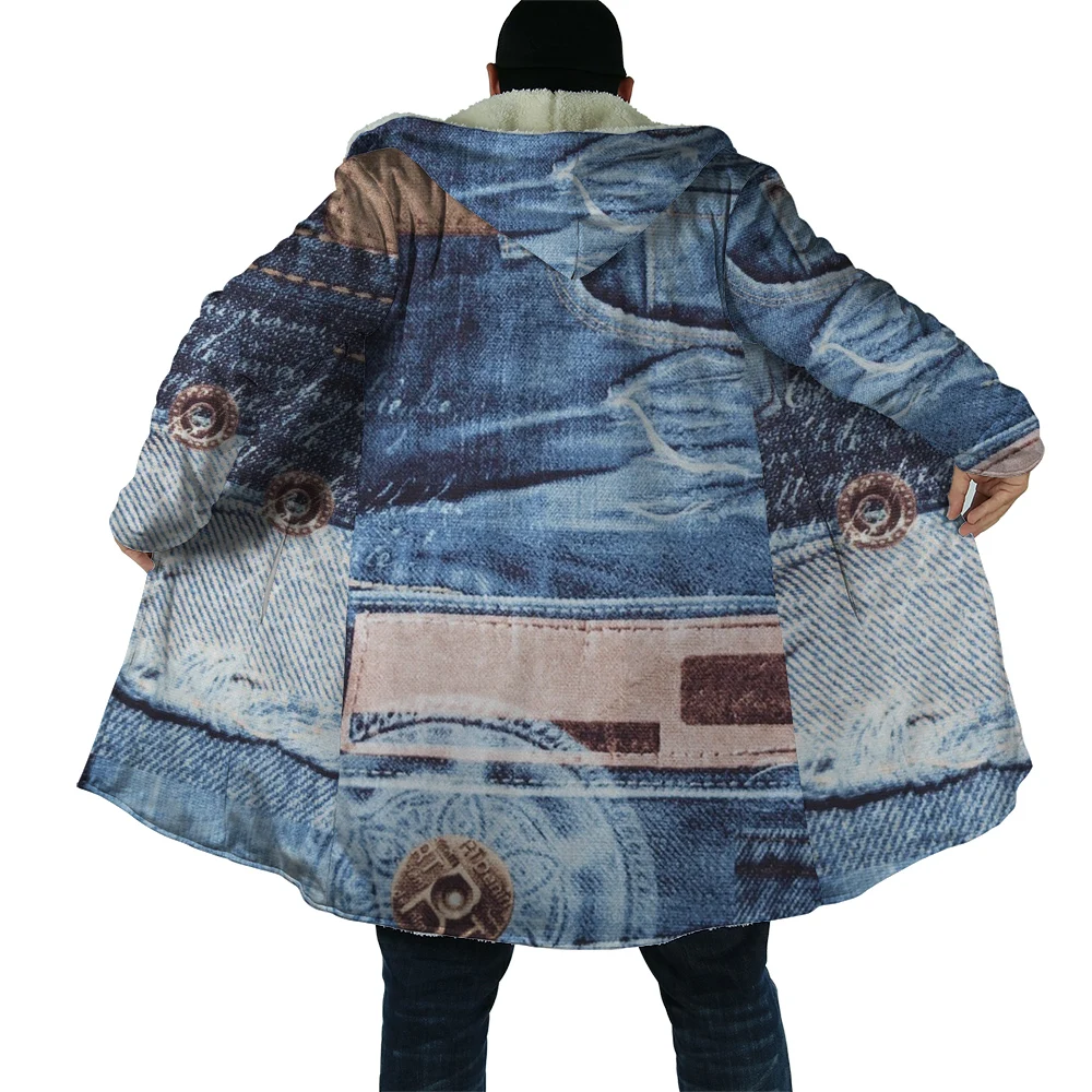 HX Fashion Winter Cape Fake Retro Denim Pocket Hooded Cloak for Men Windproof Fleece Hoodie Blanket Men Women Warm Coats
HX Fashion Winter Cape Fake Retro Denim Pocket Hooded Cloak for Men Windproof Fleece Hoodie Blanket Men Women Warm Coats
