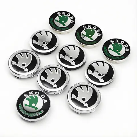 4Pcs 56mm 60mm Car Wheel Center Hub Caps Badge Rim Cover Emblem For Skoda Octavia 2 3 Fabia Rapid Superb Kodiaq Karoq Kamiq Yeti