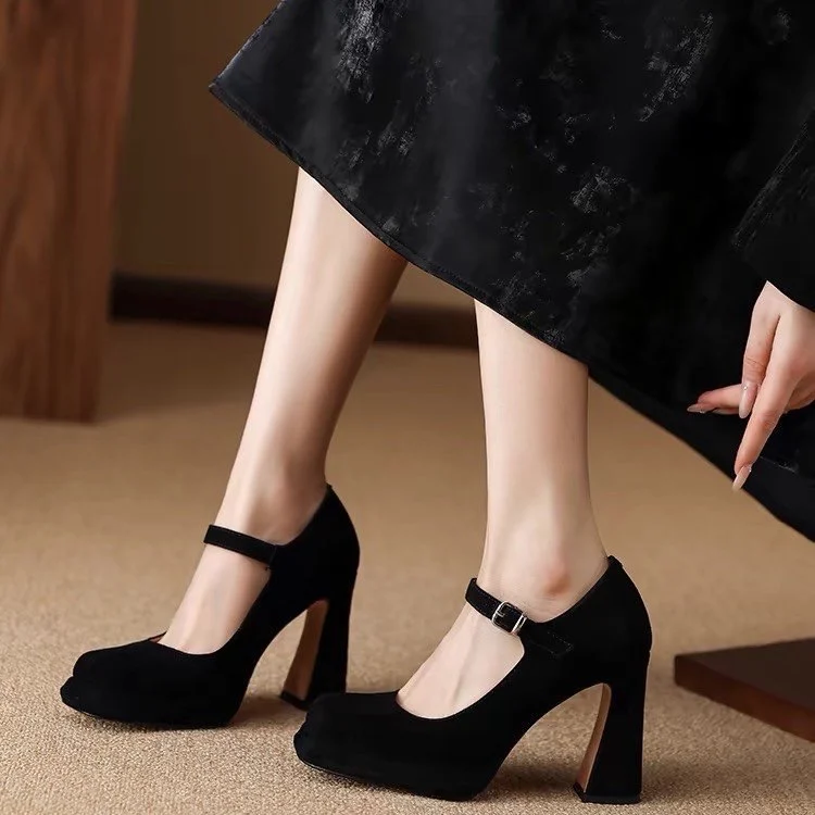 Exquisite and Elegant Black Block - Heel High Heels with Chic Strap Buckle Detailing, Perfect for Adding a Touch of
Exquisite and Elegant Black Block - Heel High Heels with Chic Strap Buckle Detailing, Perfect for Adding a Touch of