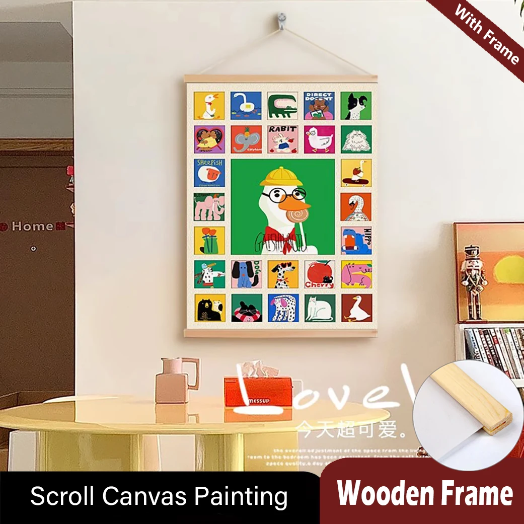 Cartoon animals Scroll poster Canvas Poster with Wooden Hanger Wall Art Children's room Home Decor Scroll Painting
Cartoon animals Scroll poster Canvas Poster with Wooden Hanger Wall Art Children's room Home Decor Scroll Painting