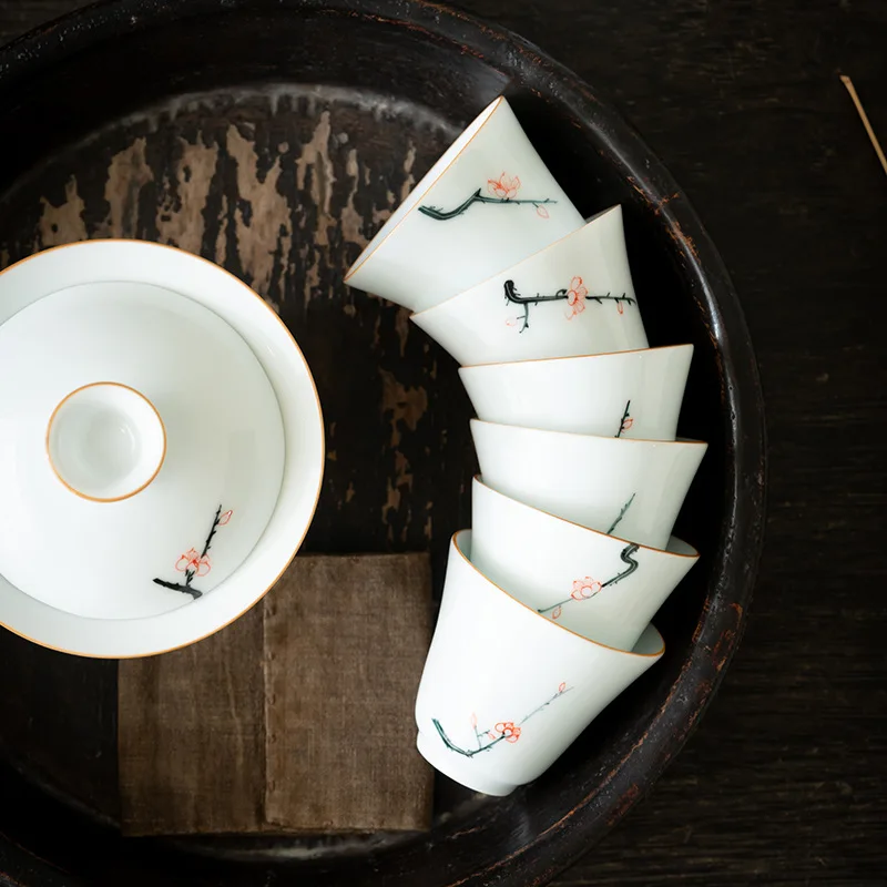 Hand Painted Peach Blossom Tea Cup Large White Porcelain Ceramic Egg-Shell Kung Fu Set Personal Single
Hand Painted Peach Blossom Tea Cup Large White Porcelain Ceramic Egg-Shell Kung Fu Set Personal Single