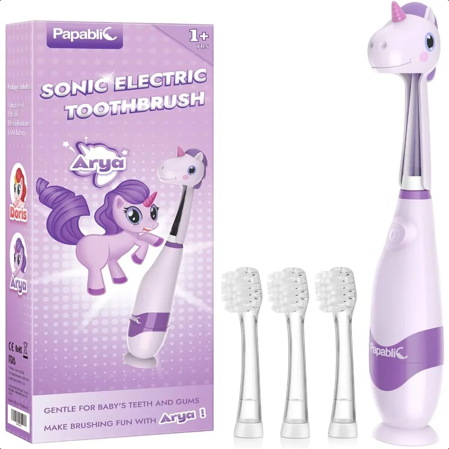 Электрическая зубная щетка Sonic для малышей от 13 лет, детская электрическая зубная щетка с милой крышкой и умным светодиодным таймером, 4 насадки
Электрическая зубная щетка Sonic для малышей от 13 лет, детская электрическая зубная щетка с милой крышкой и умным светодиодным таймером, 4 насадки