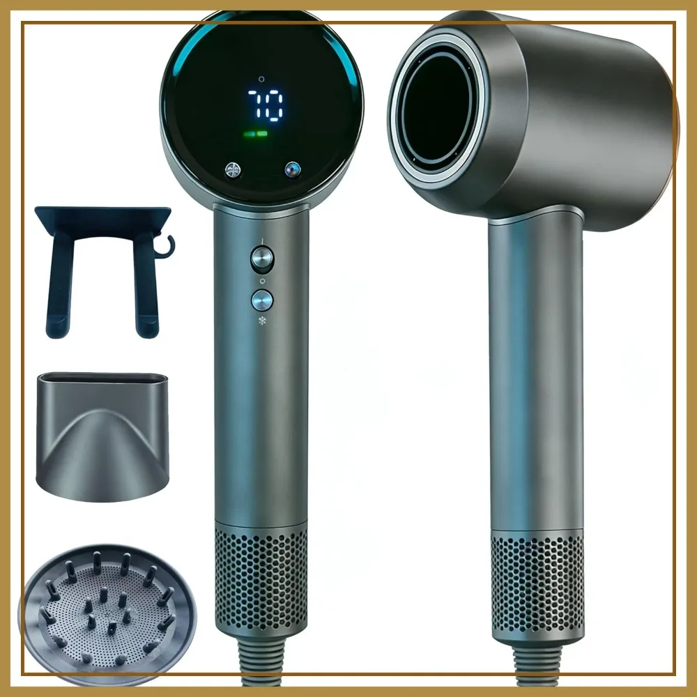 STFF ion Hair Dryer 1400W Ultra-Fast, Brushless Motor, Low Noise, LCD Display, Diffuser Included
STFF ion Hair Dryer 1400W Ultra-Fast, Brushless Motor, Low Noise, LCD Display, Diffuser Included