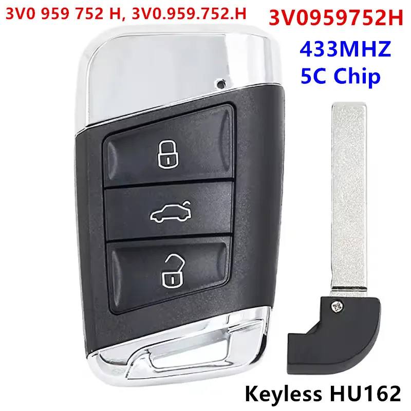KEYECU OEM/Replacement Keyless Smart Remote Key FOB 434Mhz with 5C Chip for Skoda Superb 2020-2022 3V0959752N Uncut HU162
KEYECU OEM/Replacement Keyless Smart Remote Key FOB 434Mhz with 5C Chip for Skoda Superb 2020-2022 3V0959752N Uncut HU162