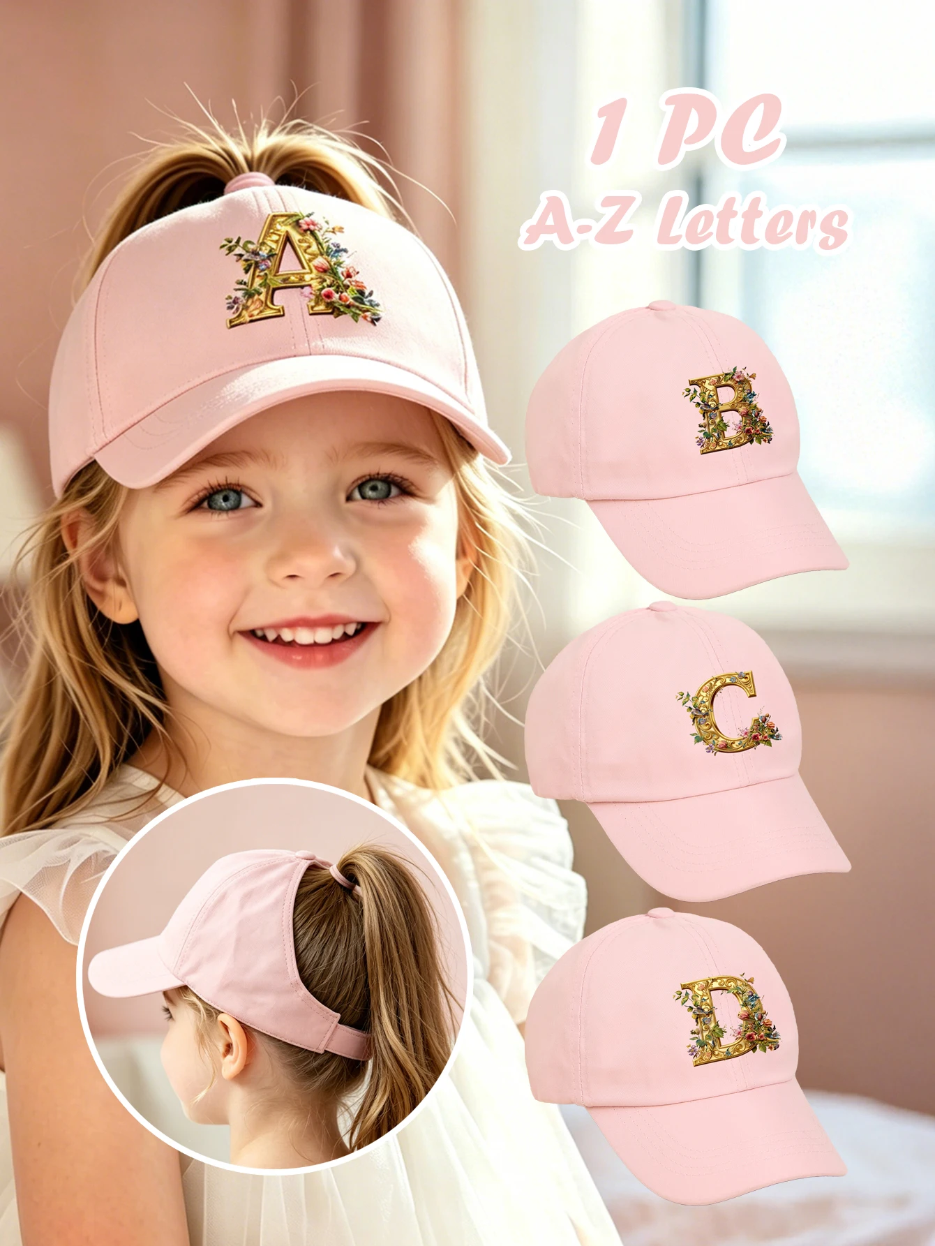 1pc pink baby hat Adjustable Youngsters' Baseball Cap with A-Z letter Gorgeous Golden Flower - Breathable Sun Hat for Boys and
1pc pink baby hat Adjustable Youngsters' Baseball Cap with A-Z letter Gorgeous Golden Flower - Breathable Sun Hat for Boys and