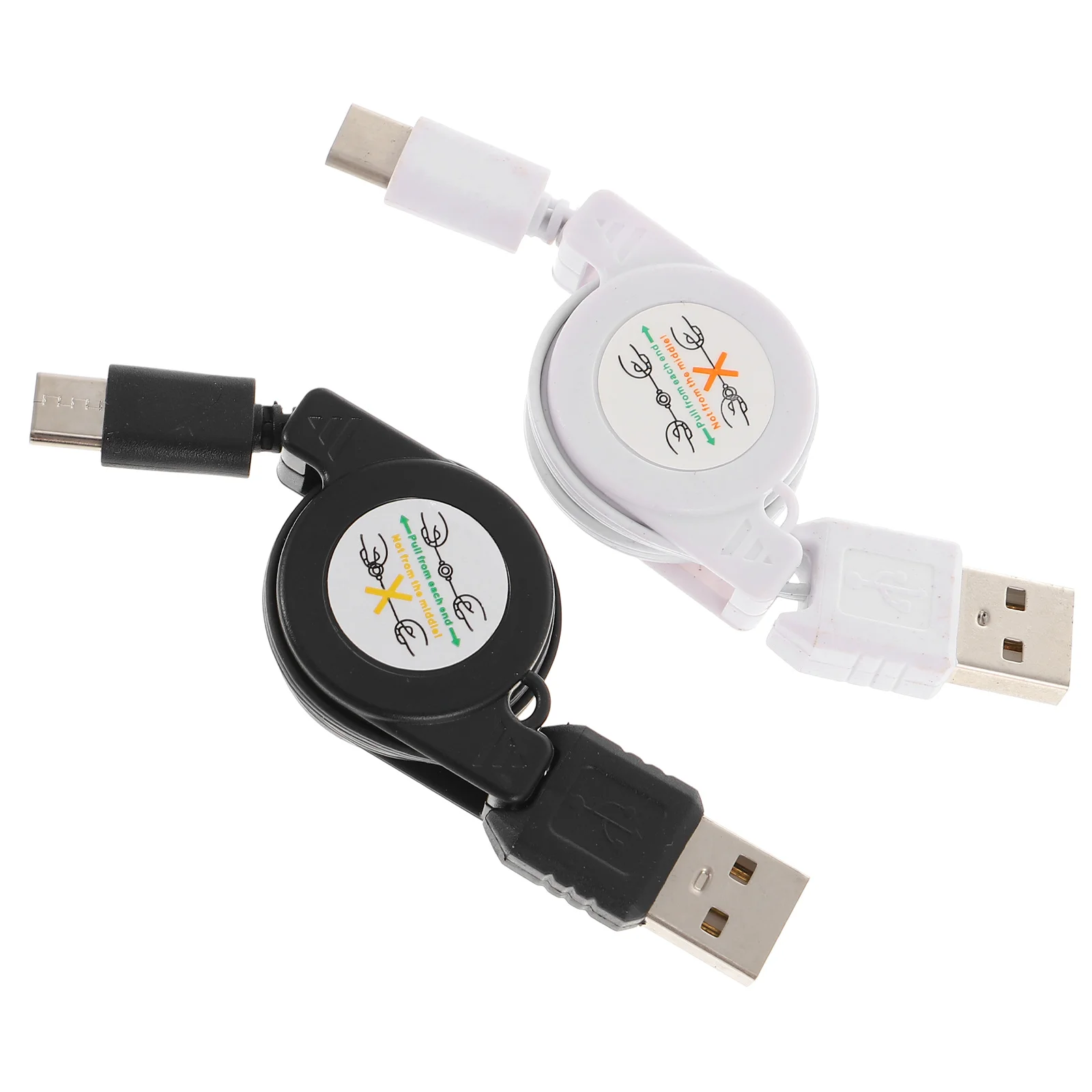2pcs 80cm Telescopic Type C Data Cable USB Phone Charging Line Black White Durable Portable Adapter Smartphones
2pcs 80cm Telescopic Type C Data Cable USB Phone Charging Line Black White Durable Portable Adapter Smartphones