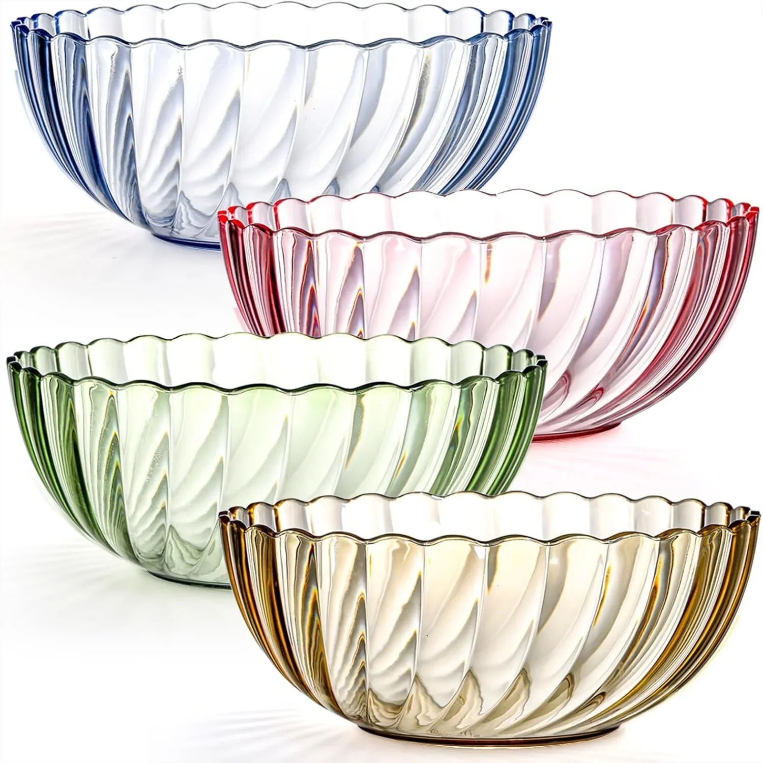 Plastic Serving Bowls Set of 4, 74oz Break Resistant Salad Mixing Bowls for Fruit Popcorn Chips and Dip in Multicolor
Plastic Serving Bowls Set of 4, 74oz Break Resistant Salad Mixing Bowls for Fruit Popcorn Chips and Dip in Multicolor