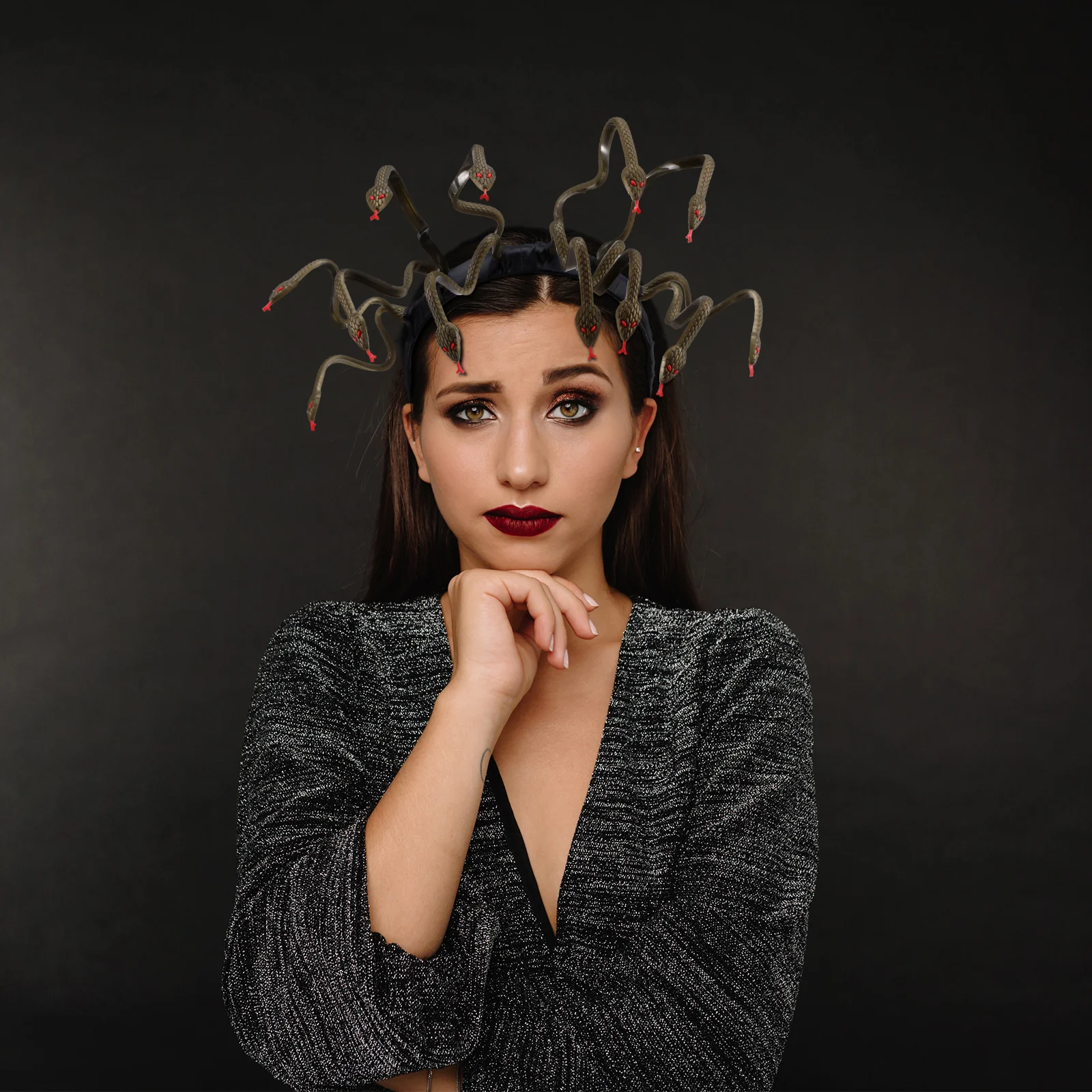 One Size Medusa Hair Headband Snake Design Halloween Costume for Adult Teen Fancy Dress Party Carnival Masquerade Mardi Gras
One Size Medusa Hair Headband Snake Design Halloween Costume for Adult Teen Fancy Dress Party Carnival Masquerade Mardi Gras