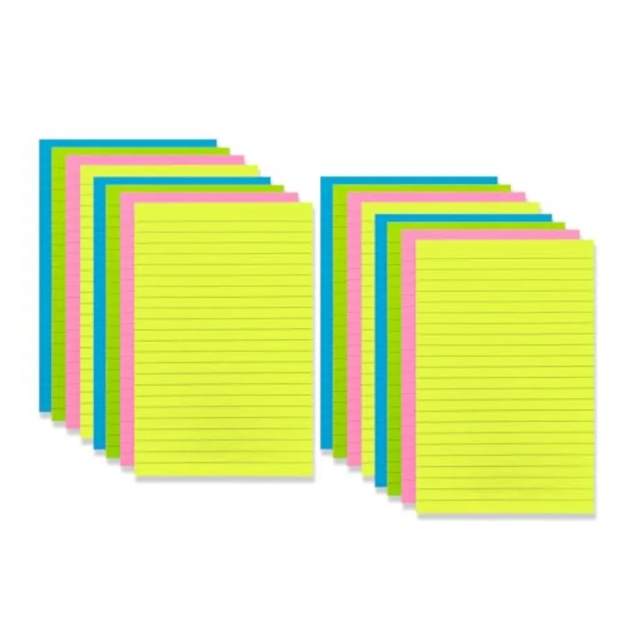 Pads Lined Sticky Notes 5 x in Bright Colors Colorful Large Sticky Notes with Lines Self-Stick Note Pads for Office School Supp
Pads Lined Sticky Notes 5 x in Bright Colors Colorful Large Sticky Notes with Lines Self-Stick Note Pads for Office School Supp