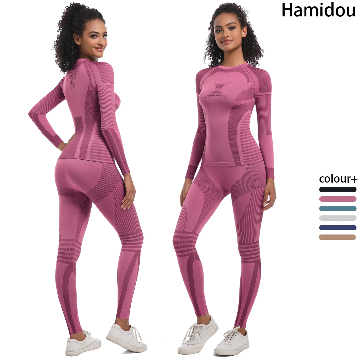 2 Piece Women's Seamless Knit Autumn and Winter Skiwear Quick Dry Clothes Pants Yoga Gym Outdoor Sports Suit Sports Cycling Shap
2 Piece Women's Seamless Knit Autumn and Winter Skiwear Quick Dry Clothes Pants Yoga Gym Outdoor Sports Suit Sports Cycling Shap